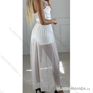 Langes, elegantes, trägerloses Sommerkleid für Damen (Einheitsgröße S/M) ITALIAN FASHION IMPBB23A15602