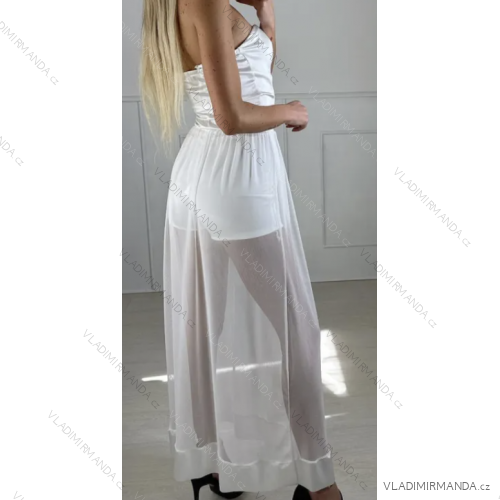 Langes, elegantes, trägerloses Sommerkleid für Damen (Einheitsgröße S/M) ITALIAN FASHION IMPBB23A15602