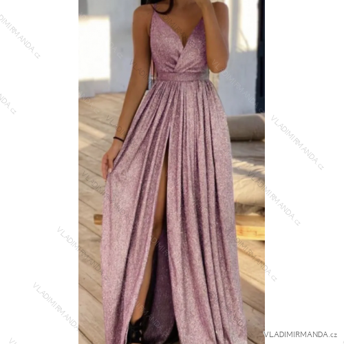 Langes, elegantes Sommer-Partykleid mit glitzernden Pailletten für Damen (Einheitsgröße S/M) ITALIAN FASHION IMPBB23C23703