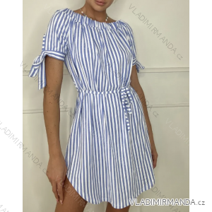 Sommerkleid Carmen Kurzarm Damen gestreift (S/M ONE SIZE) ITALIAN FASHION IMPBB23P23632