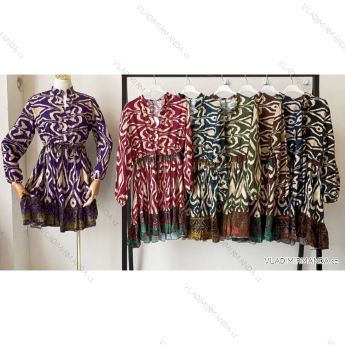 Damen-Sommerkleid mit langen Ärmeln (Einheitsgröße S/M) ITALIAN FASHION IMPEM232699