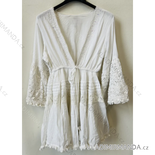 Sommer-Boho-Spitzenkleid für Damen mit langen Ärmeln (Einheitsgröße S/M) ITALIAN FASHION IMPEM238597.8600.8595