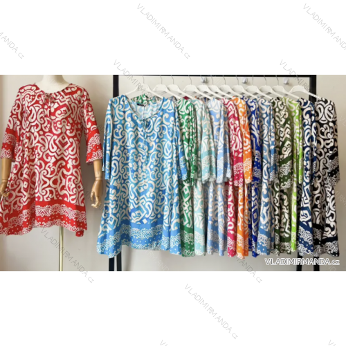 Damen-Sommerkleid mit 3/4-Ärmeln (Einheitsgröße S/M) ITALIAN FASHION IMPEM23C3706