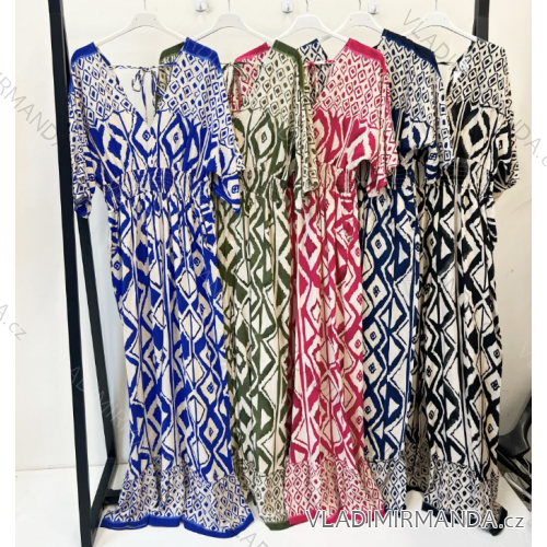 Langes Sommerkleid mit kurzen Ärmeln für Damen (Einheitsgröße S/M) ITALIAN FASHION IMPEM23VA661