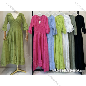Langes Sommerkleid mit 3/4-Ärmeln für Damen (Einheitsgröße S/M) ITALIAN FASHION IMPEM23VA526