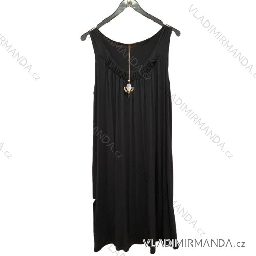 Šaty dlouhé na ramínka dámské (S/M ONE SIZE) FRANCOUZSKÁ MÓDA FMB21001 2XL/3XL schwarz