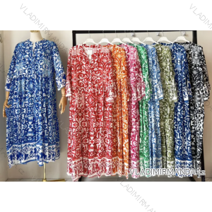 Langes Sommerkleid für Damen mit 3/4-Ärmeln (Einheitsgröße S/M) ITALIAN FASHION IMPEM24CA873