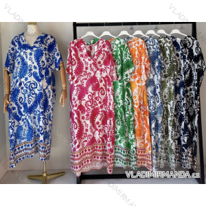 Langes Sommerkleid für Damen mit kurzen Ärmeln (Einheitsgröße S/M) ITALIAN FASHION IMPEM24VA555