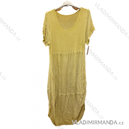 Damen übergroßes Damenkleid (uni xl-3xl) ITALIENISCHE MODA IM318132 XL/2XL gelb
