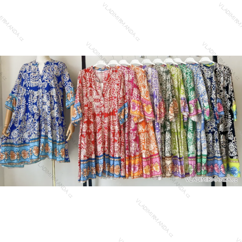 Damen-Sommerkleid mit 3/4-Ärmeln (Einheitsgröße S/M) ITALIAN FASHION IMPEM23CA957