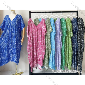Langes Sommerkleid für Damen mit kurzen Ärmeln (Einheitsgröße S/M) ITALIAN FASHION IMPEM23R9627
