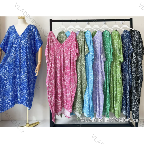 Langes Sommerkleid für Damen mit kurzen Ärmeln (Einheitsgröße S/M) ITALIAN FASHION IMPEM23R9627