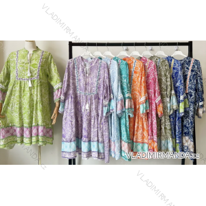 Damen-Sommerkleid mit 3/4-Ärmeln (Einheitsgröße S/M) ITALIAN FASHION IMPEM23VA275