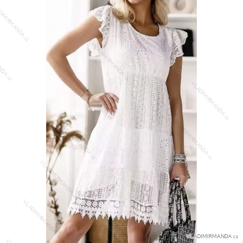Ärmelloses Sommerkleid für Damen im Boho-Stil mit Spitze (Einheitsgröße S/M) ITALIAN FASHION IMPEM231125