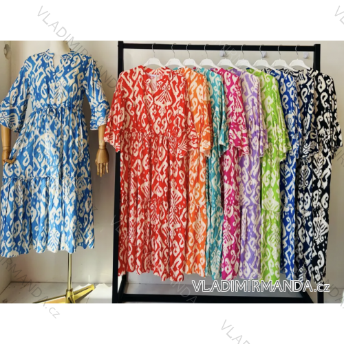 Damen-Sommerkleid mit 3/4-Ärmeln (Einheitsgröße S/M) ITALIAN FASHION IMPEM24R9629