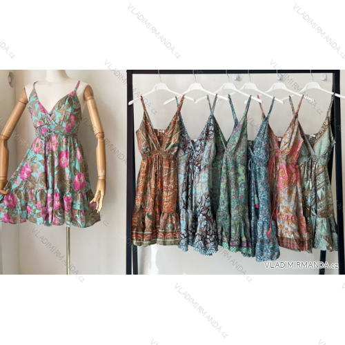 Sommerkleid mit Trägern für Damen (Einheitsgröße S/M) INDIAN FASHION IMPEM23G117