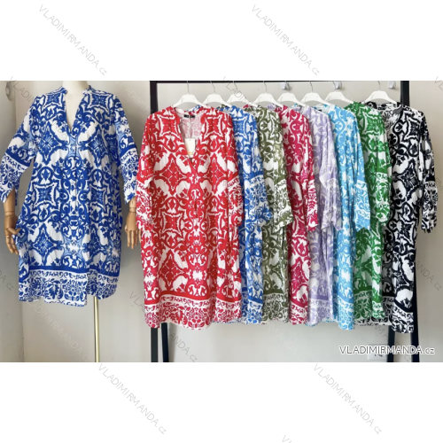 Damen-Sommerkleid mit 3/4-Ärmeln (Einheitsgröße S/M) ITALIAN FASHION IMPEM23CA161