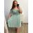 Kurzärmliges Kleid aus Spitze und Baumwolle für Damen (Einheitsgröße S/M) ITALIAN FASHION IMM23M7267 0-4 Monate mintova