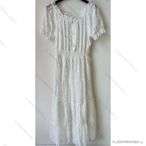 Sommer-Boho-Spitzenkleid für Damen mit kurzen Ärmeln (Einheitsgröße S/M) ITALIAN FASHION IMPEM231662
