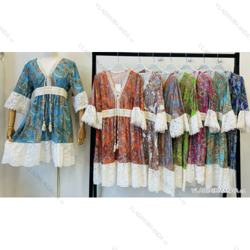 Damen-Sommerkleid mit 3/4-Ärmeln (Einheitsgröße S/M) ITALIAN FASHION IMPEM235151A
