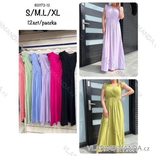Langes Sommerkleid für Damen mit Trägern (S / M ONE SIZE) ITALIAN FASHION IMWA221623