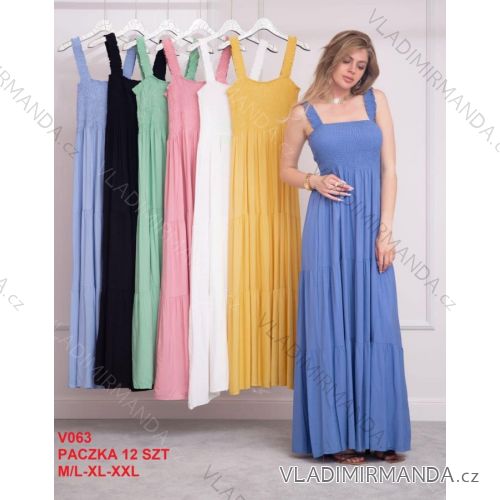 Langes Sommerkleid für Damen mit Trägern (S / M ONE SIZE) ITALIAN FASHION IMWA221623