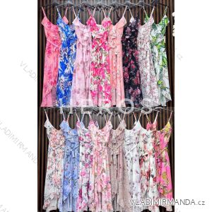 Langes, trägerloses Sommerkleid aus Chiffon für Damen (Einheitsgröße S/M) ITALIAN FASHION IMWGB231831