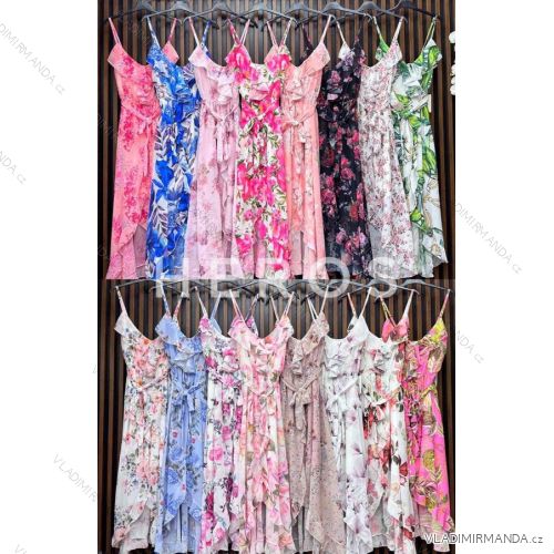 Langes, trägerloses Sommerkleid aus Chiffon für Damen (Einheitsgröße S/M) ITALIAN FASHION IMWGB231831