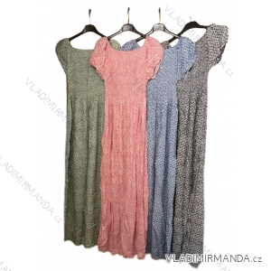 Damen-Sommerkleid mit kurzen Ärmeln und Fransen im Carmen-Stil (M/L, XL/2XL, Einheitsgröße) ITALIAN FASHION IMB23B236