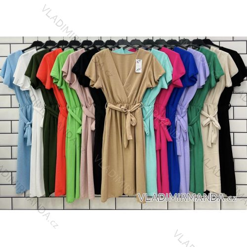 Damen-Sommerkleid mit kurzen Ärmeln (Einheitsgröße S/M) ITALIAN FASHION IMWPO232450