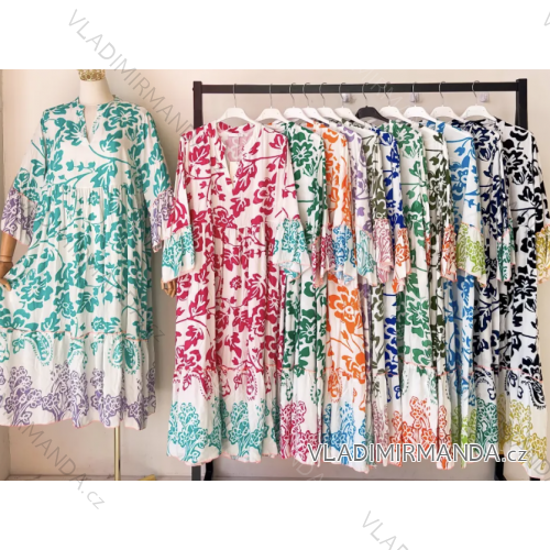 Übergroßes Sommerkleid für Damen 3/4 Langarm (S/M Einheitsgröße) ITALIAN FASHION IMPEM25C7058A