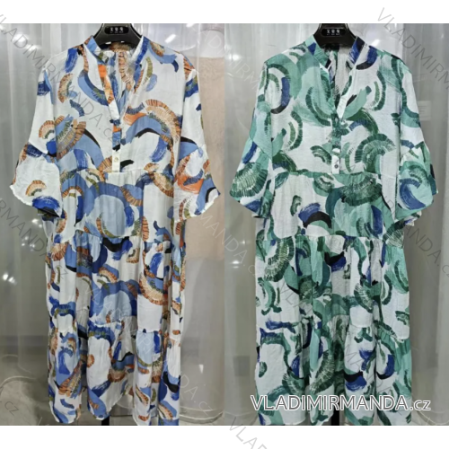 Langes Sommerkleid mit 3/4-Ärmeln für Damen (S/M Einheitsgröße) INDIAN FASHION IMPEM23G101
