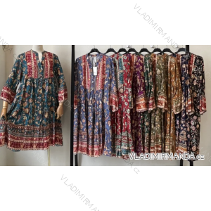 Sommerkleid für Damen mit 3/4-Ärmeln (Einheitsgröße S/M) INDIAN FASHION IMPEM23R9906A