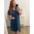 Šaty košilové oversize krátký rukáv dámské (M/L//XL ONE SIZE) ITALSKÁ MÓDA IM422525