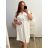 Šaty košilové oversize krátký rukáv dámské (M/L//XL ONE SIZE) ITALSKÁ MÓDA IM422525 L/XL weiß