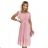 465-3 MIA Plissiertes Midikleid mit breitem Gürtel – schmutziges Rosa