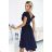 425-3 MATILDE Kleid mit Ausschnitt und kurzen Ärmeln – dunkelblau