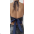 Ärmelloses, glitzerndes Pailletten-Crop-Top für Damen (Einheitsgröße S/M) ITALIAN FASHION IMPBB23O6292