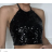 Ärmelloses, glitzerndes Pailletten-Crop-Top für Damen (Einheitsgröße S/M) ITALIAN FASHION IMPBB23O6292