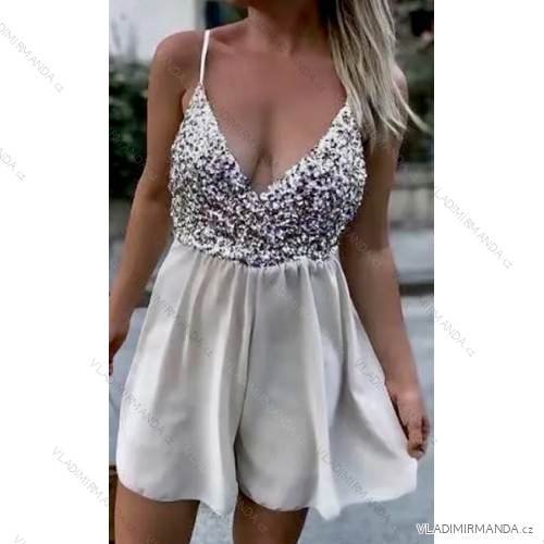 Elegantes Sommerkleid mit glitzernden Pailletten für Damen (Einheitsgröße S/M) ITALIAN FASHION IMPBB23O770