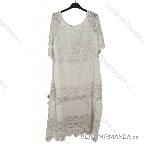 Langes Chiffon-Kurzarmkleid für Damen (S/M ONE SIZE) ITALIAN FASHION IMWGS231048