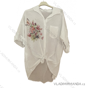 Shirt verlängert 3/4 Langarm Damen (L/XL/2XL ONE SIZE) ITALIAN FASHION IM423025