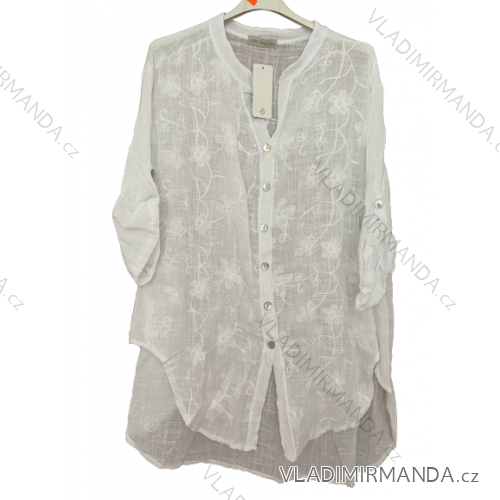 Shirt verlängert 3/4 Langarm Damen (L/XL/2XL ONE SIZE) ITALIAN FASHION IM423025