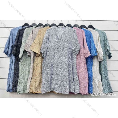 Sommerkleid mit kurzen Ärmeln für Damen (Einheitsgröße S/M) ITALIAN FASHION IMWP232477
