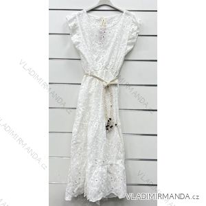 Sommerkleid für Damen im Boho-Stil mit Spitzengürtel und kurzen Ärmeln (Einheitsgröße S/M) ITALIAN FASHION IMWP232487