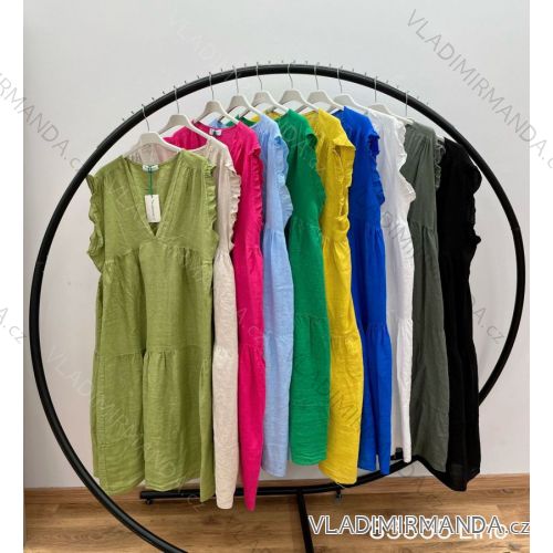 Ärmelloses Sommerleinenkleid für Damen (S/M EINHEITSGRÖSSE) ITALIAN FASHION IMWP232491