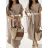 Sommer-Leinenkleid für Damen mit Gürtel, kurzärmelig (Einheitsgröße S/M) ITALIAN FASHION IMWAD232500