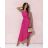 Langes, formelles, elegantes, ärmelloses Satin-Plisseekleid für Damen (Einheitsgröße S/M) ITALIAN FASHION IMM23M5790