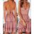 Šaty letní na ramínka dámské (S/M ONE SIZE) ITALSKÁ MÓDA IMWP222636 altrosa S/M