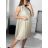 Langes Chiffon-Kurzarmkleid für Damen (S/M ONE SIZE) ITALIAN FASHION IMWGS231048